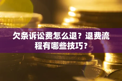 北京欠条诉讼费怎么退？退费流程有哪些技巧？
